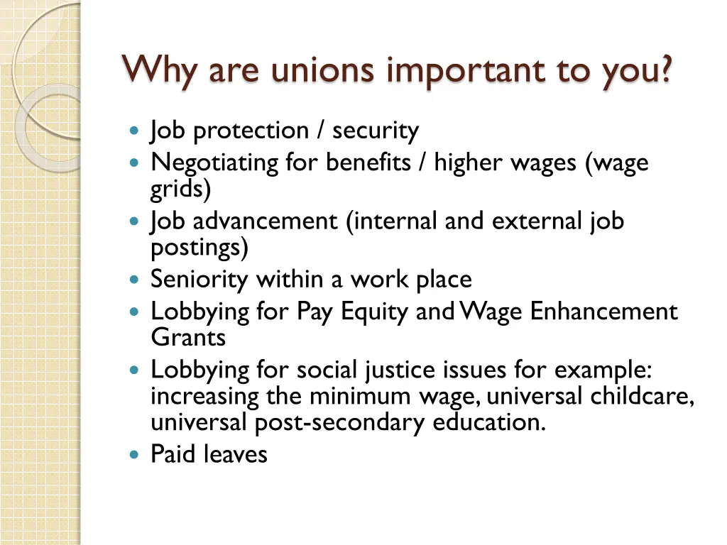 why are unions important to you