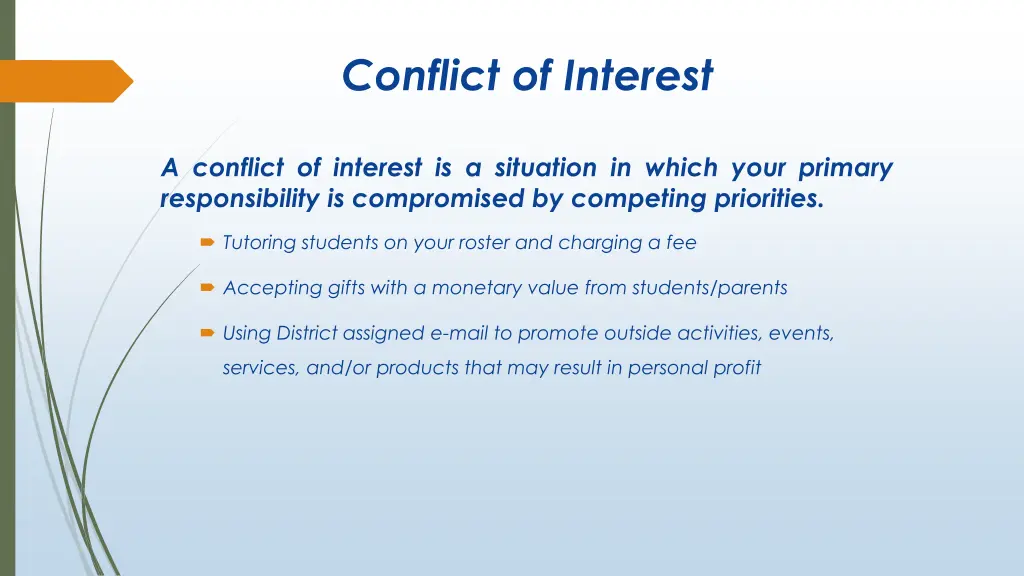 conflict of interest