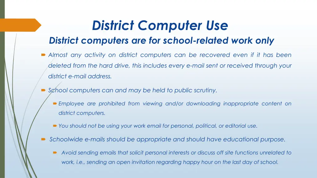 district computer use district computers