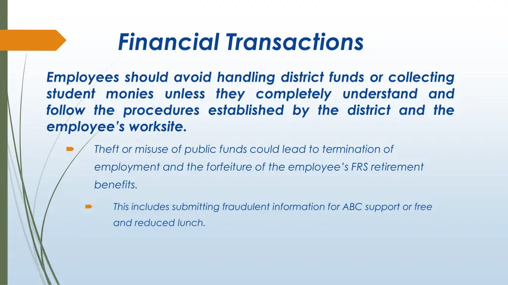 financial transactions