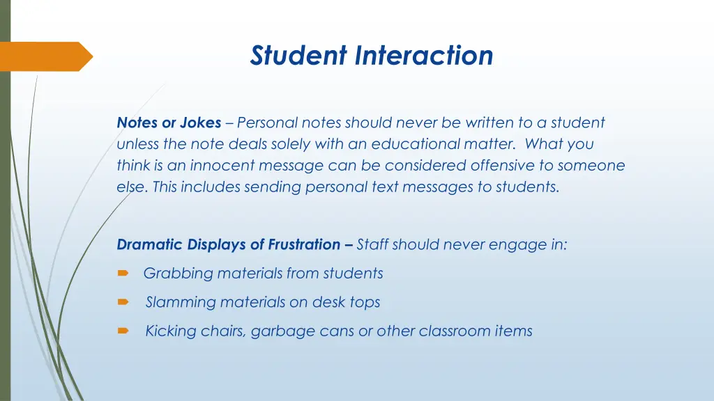 student interaction