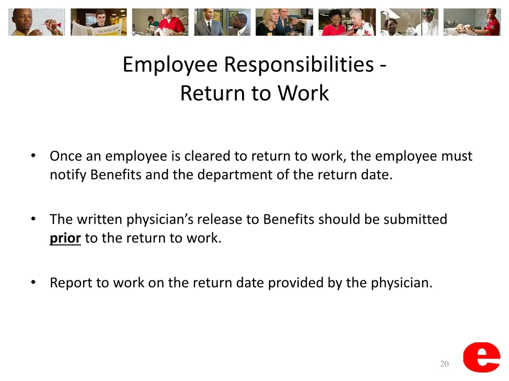 employee responsibilities return to work