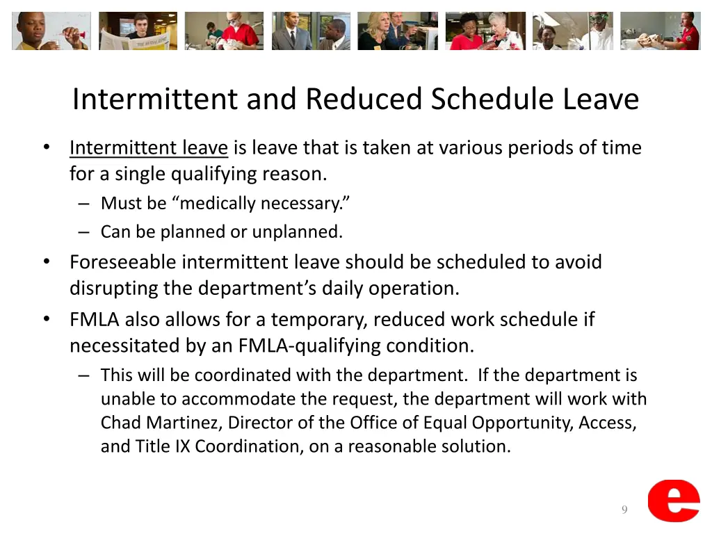 intermittent and reduced schedule leave