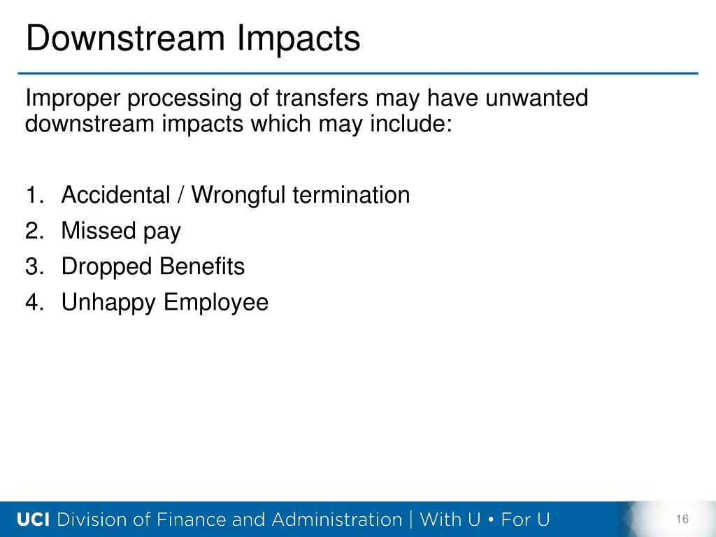 downstream impacts