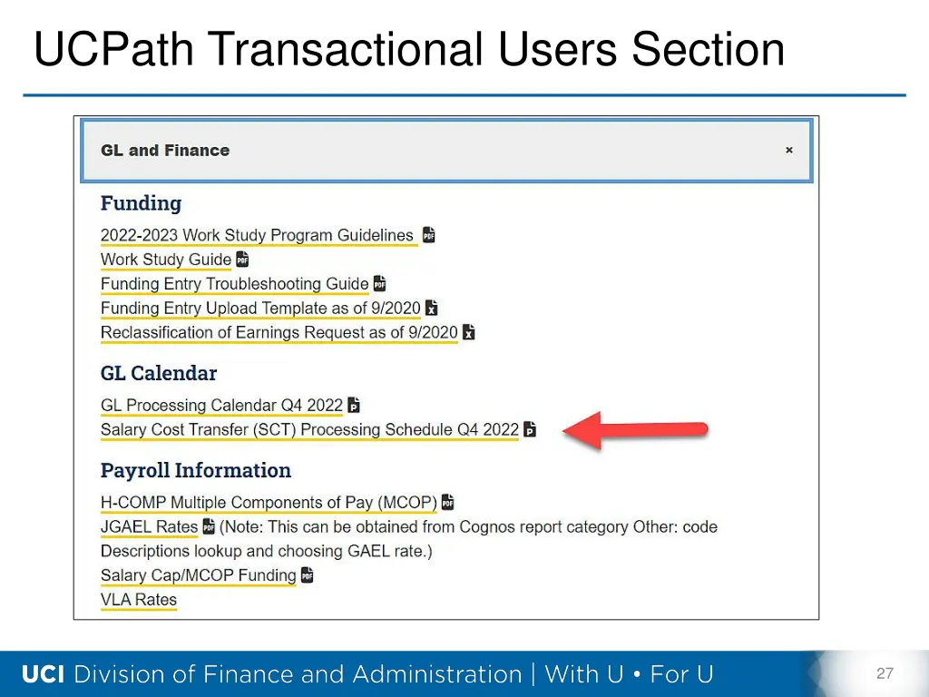 ucpath transactional users section