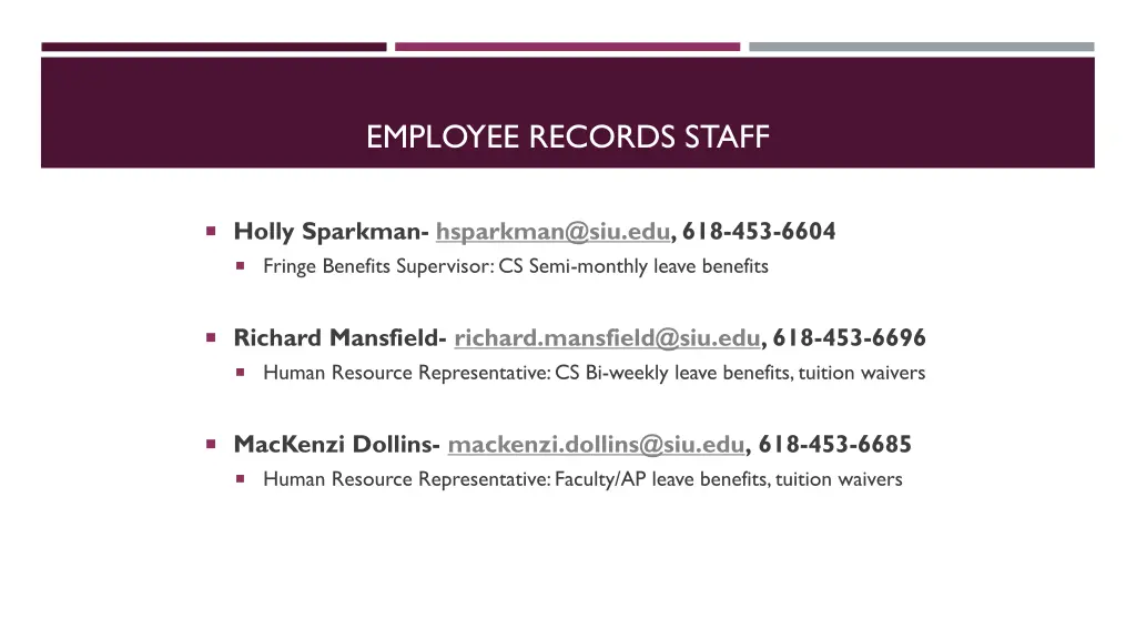 employee records staff