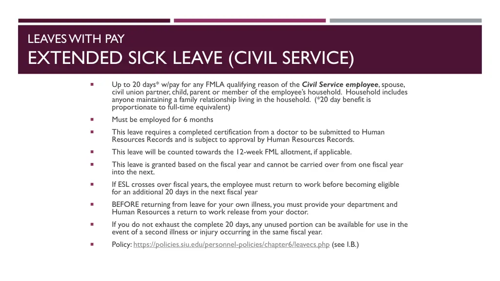 leaves with pay extended sick leave civil service