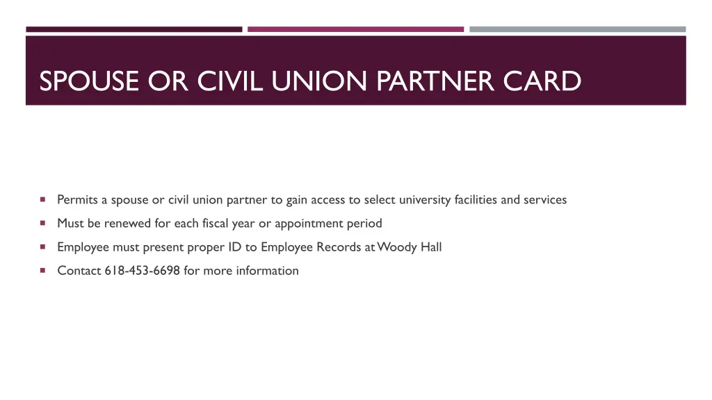 spouse or civil union partner card