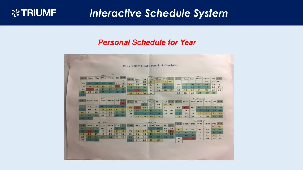 interactive schedule system 2