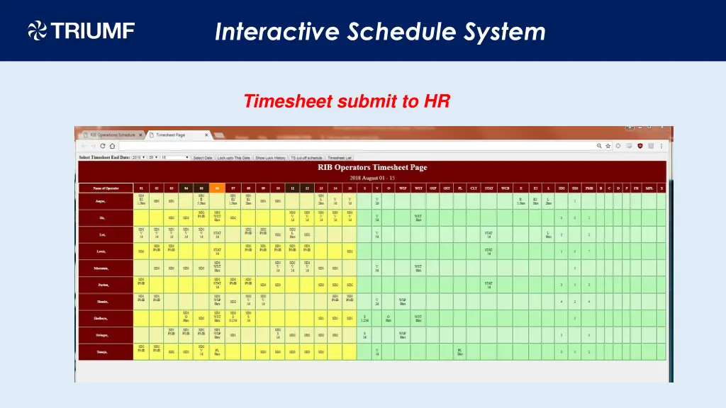 interactive schedule system 3