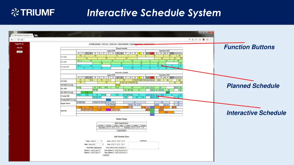 interactive schedule system