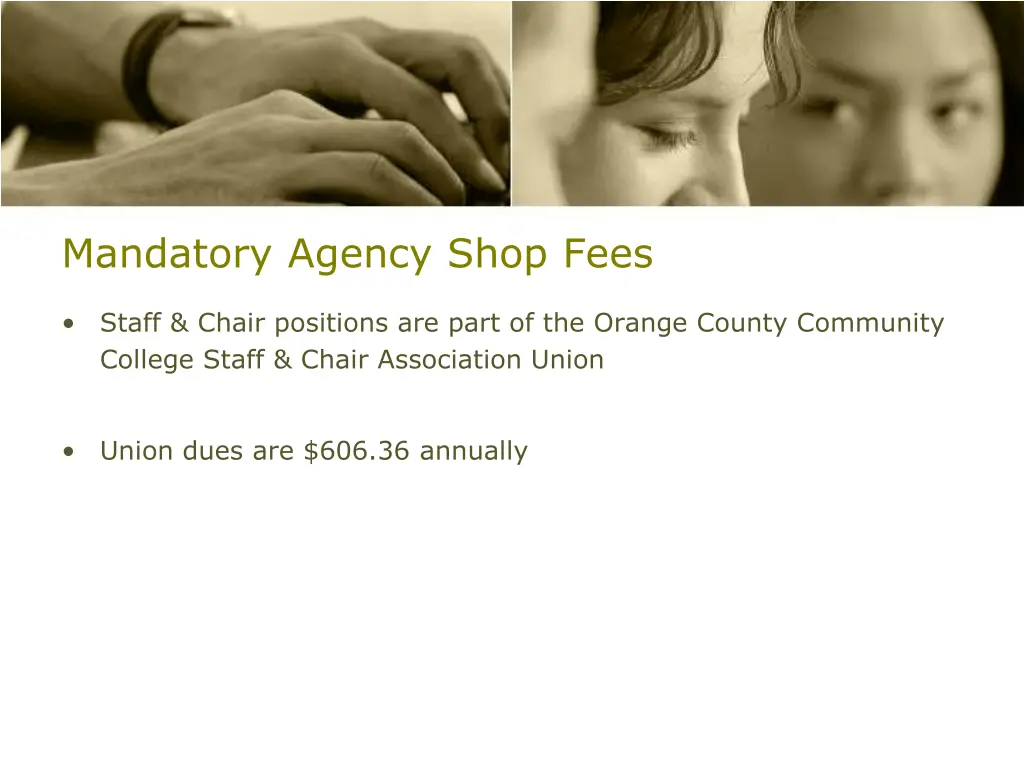 mandatory agency shop fees