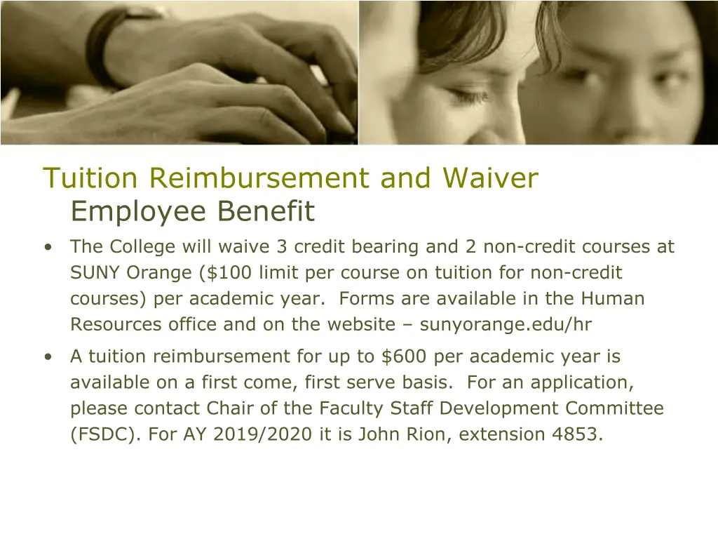 tuition reimbursement and waiver employee benefit