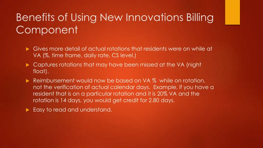 benefits of using new innovations billing