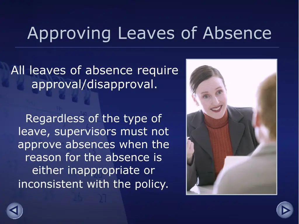 approving leaves of absence