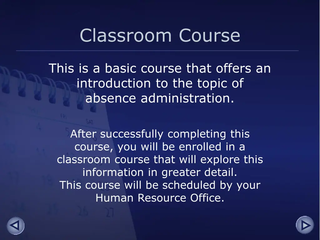 classroom course