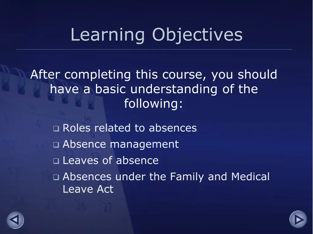 learning objectives