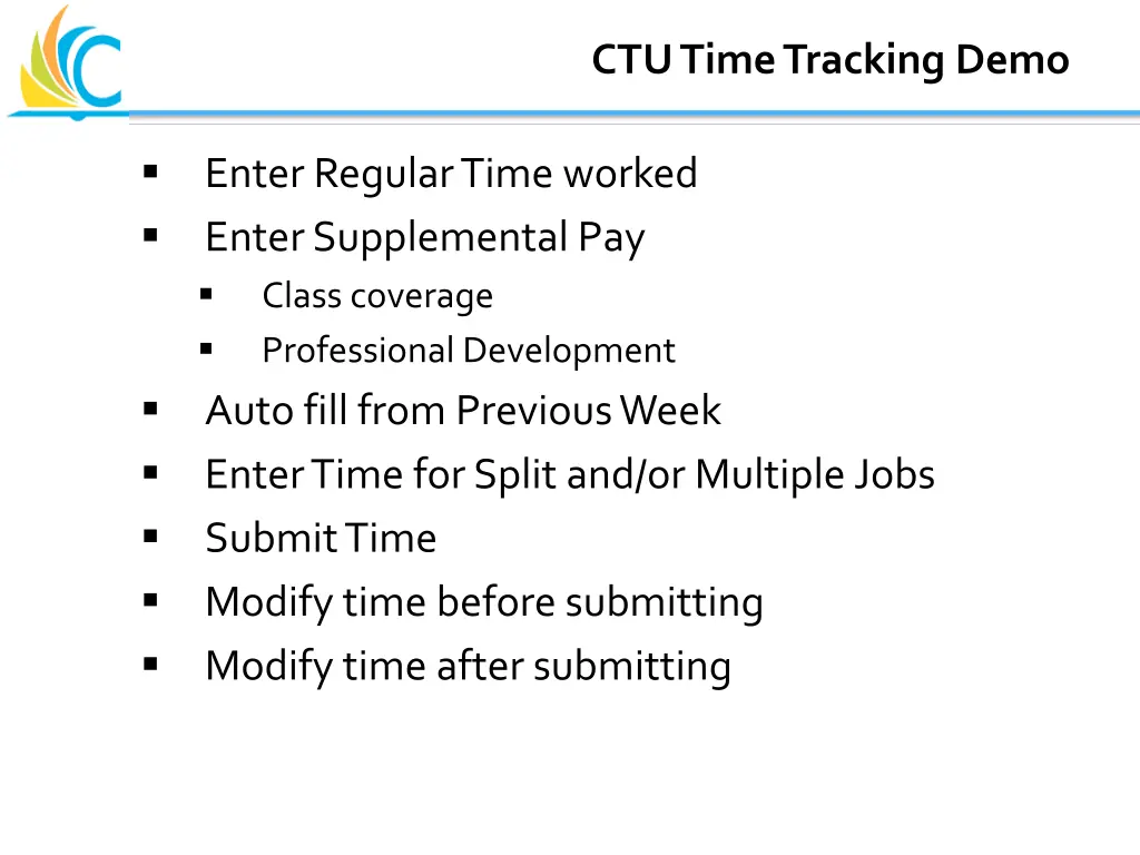 ctu time tracking demo