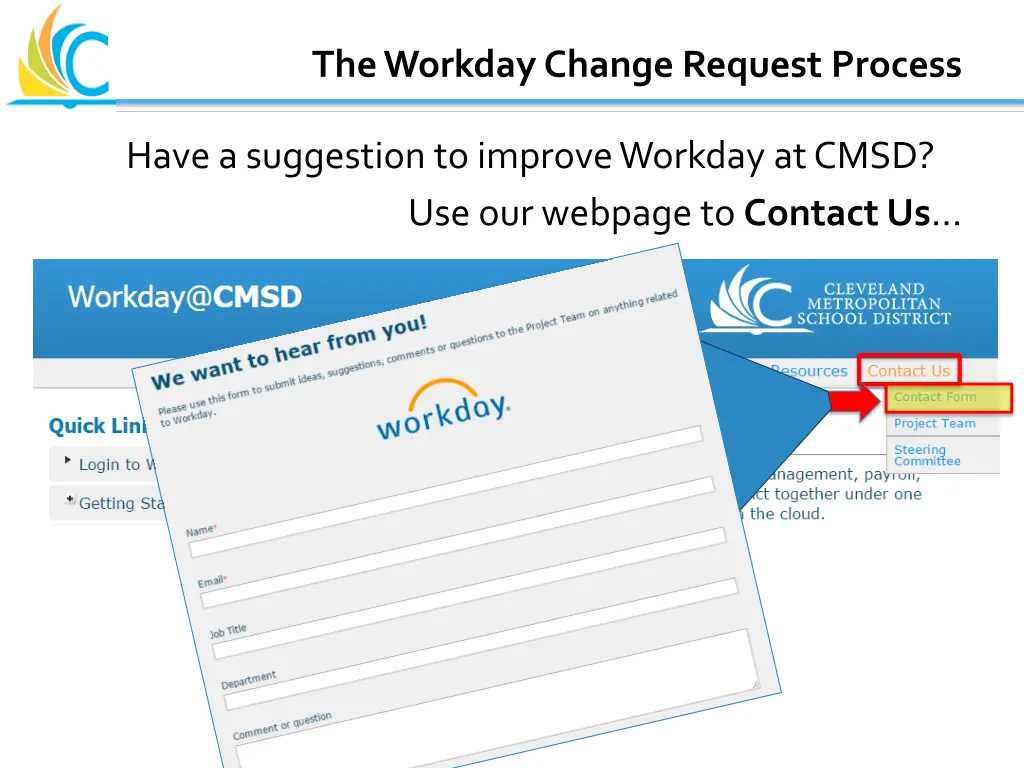 the workday change request process