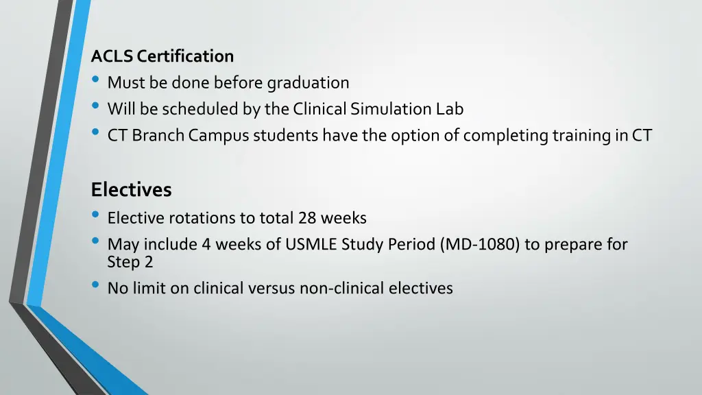 acls certification must be done before graduation