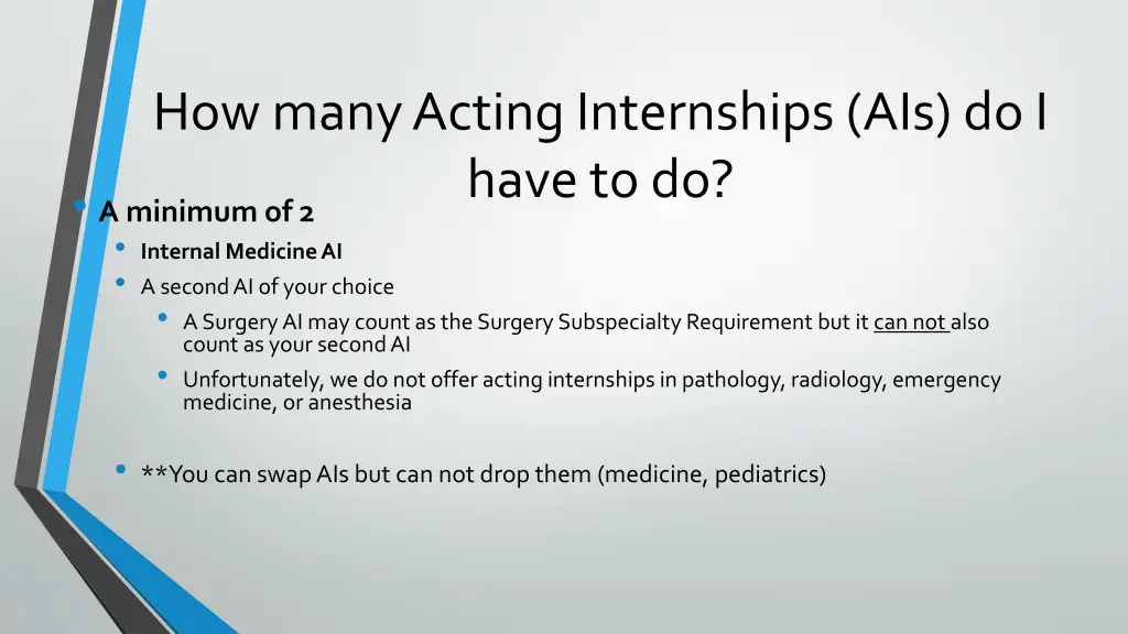 how many acting internships ais do i have