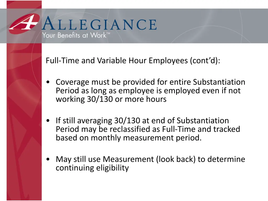 full time and variable hour employees cont d