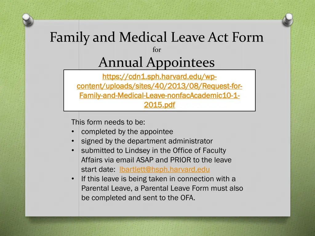 family and medical leave act form for annual