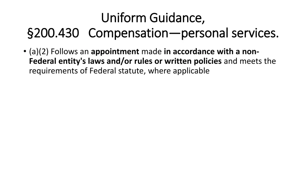 uniform guidance uniform guidance compensation