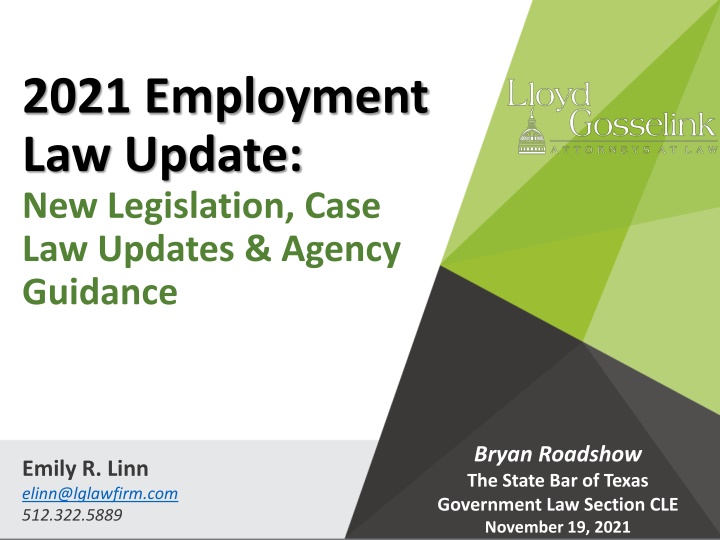 2021 employment law update new legislation case