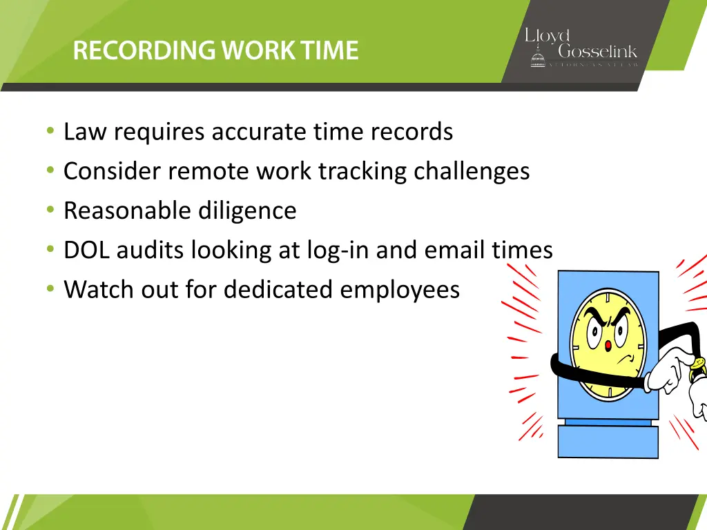 law requires accurate time records consider