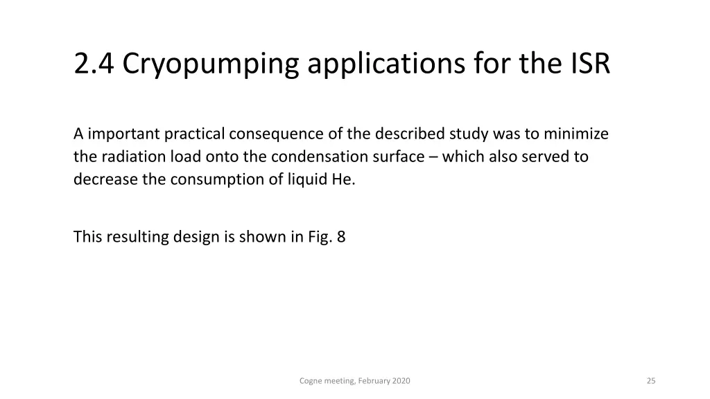 2 4 cryopumping applications for the isr