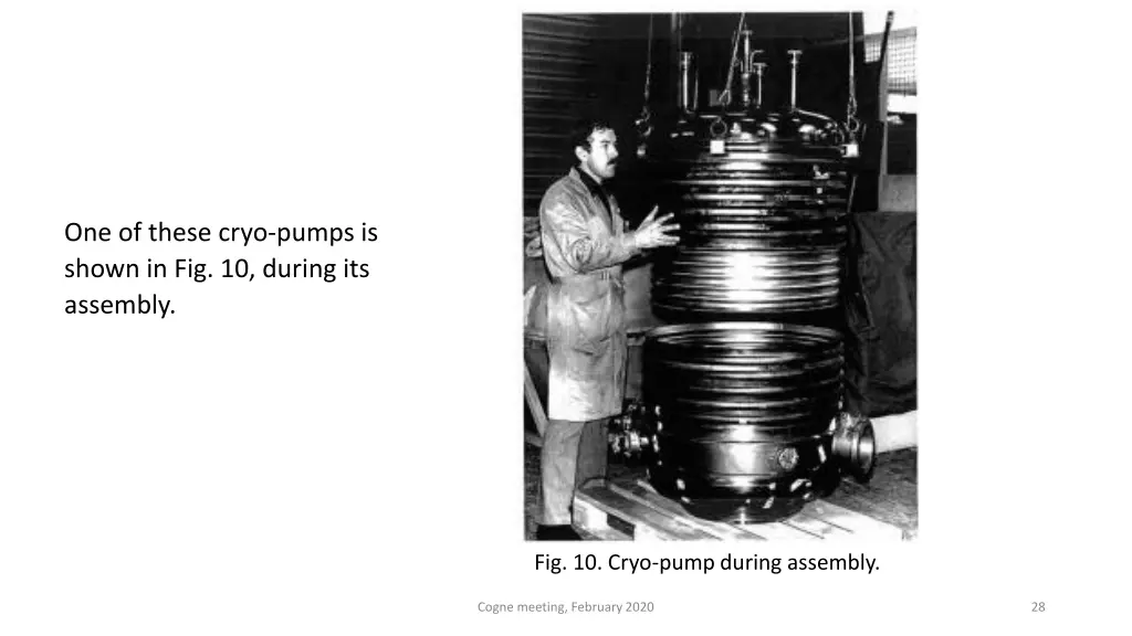 one of these cryo pumps is shown in fig 10 during