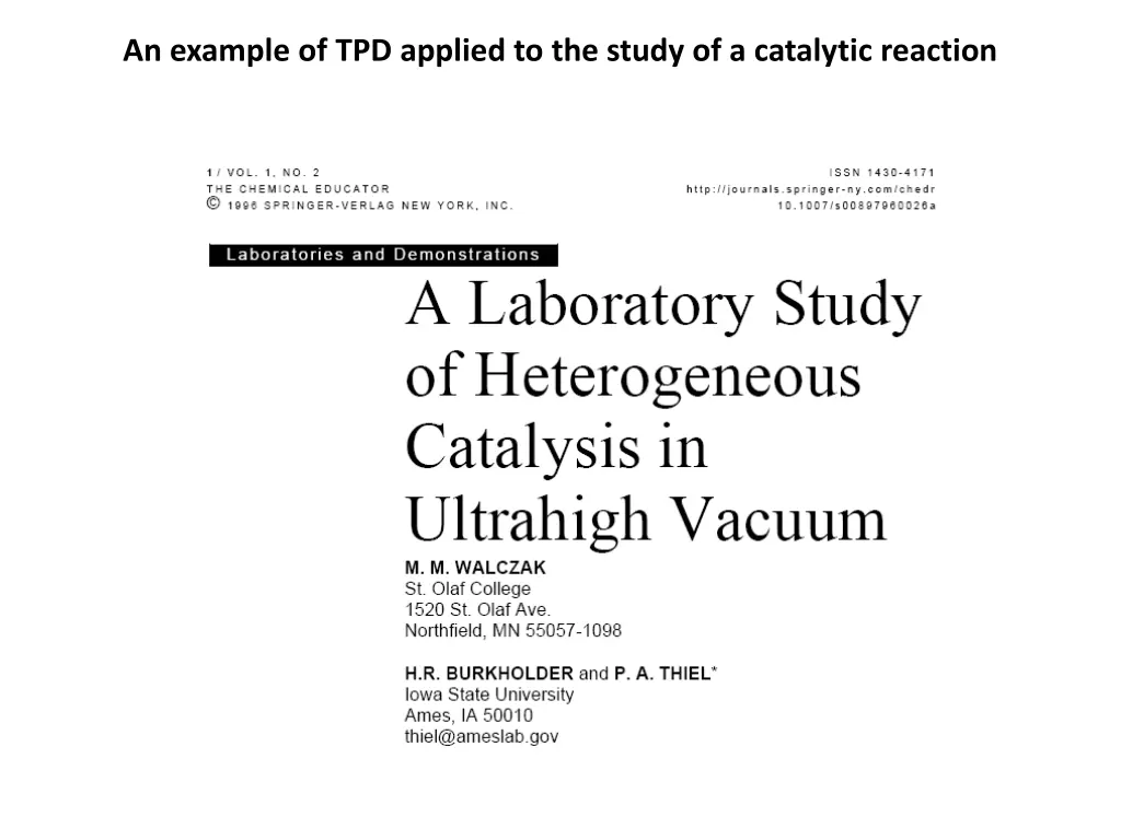 an example of tpd applied to the study