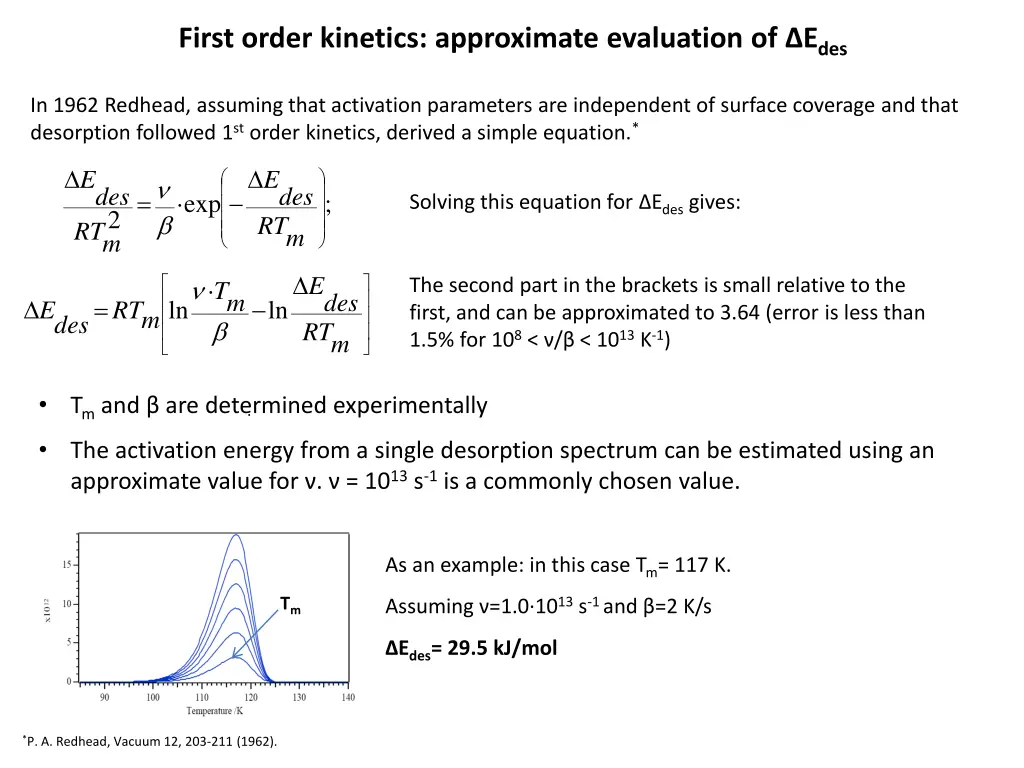 first order kinetics approximate evaluation