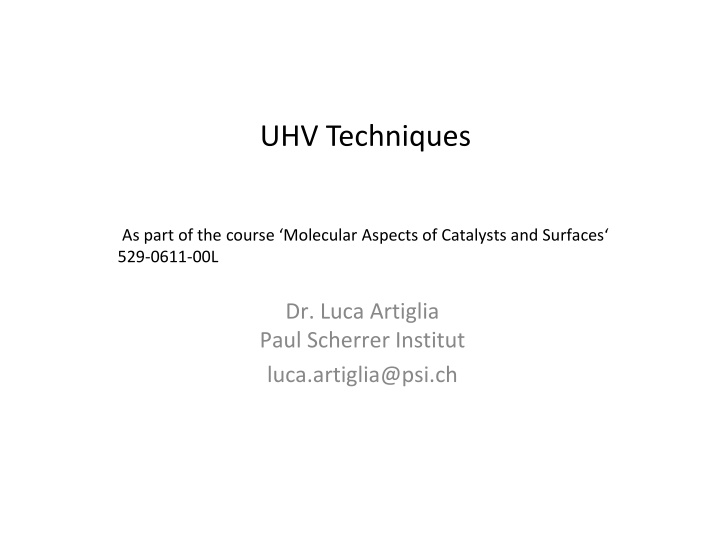 uhv techniques