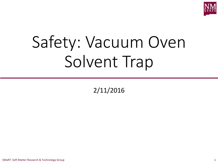 safety vacuum oven solvent trap