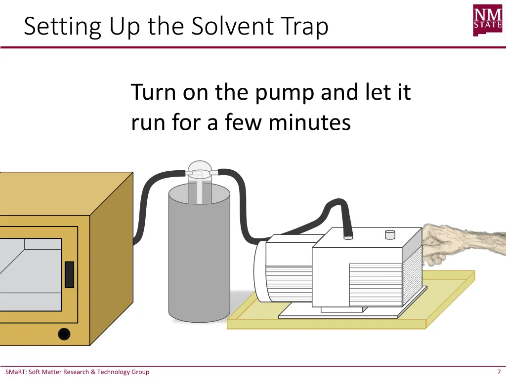 setting up the solvent trap 3