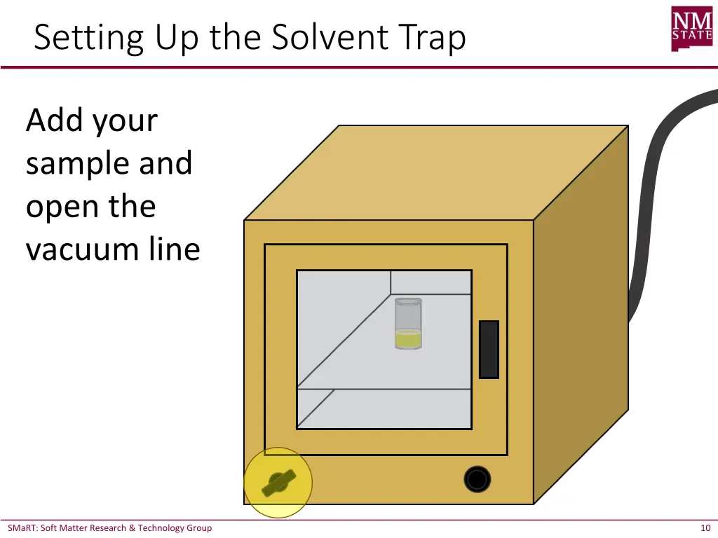 setting up the solvent trap 9