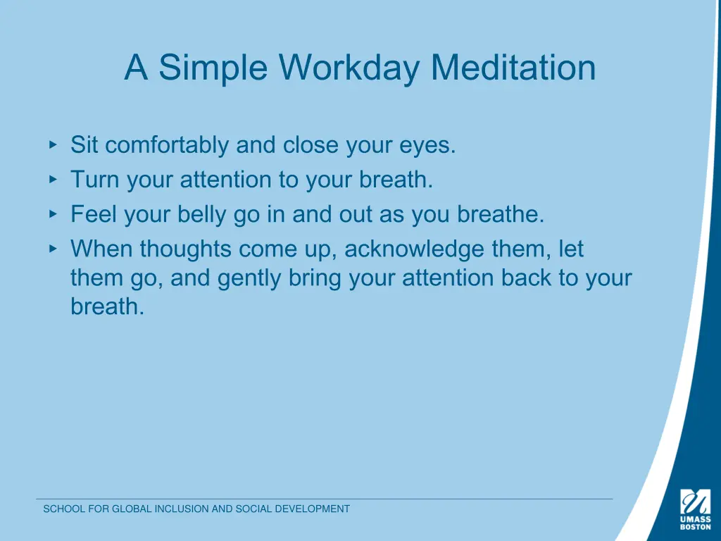 a simple workday meditation