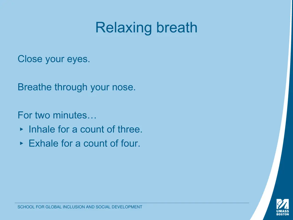 relaxing breath