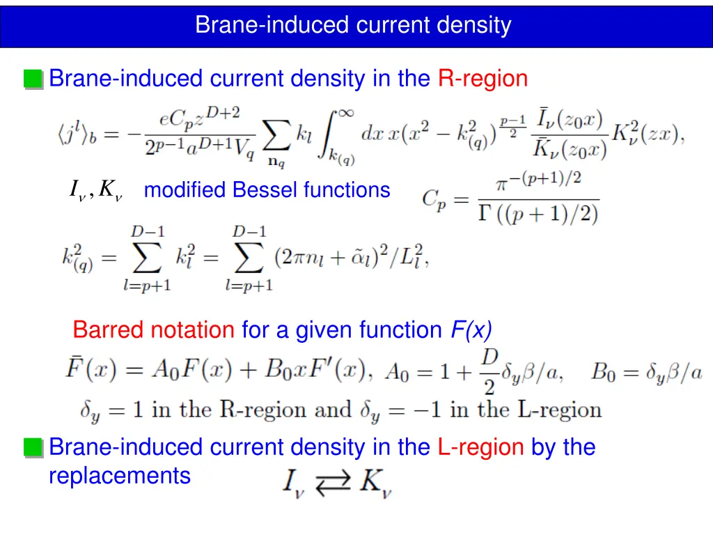 brane induced current density