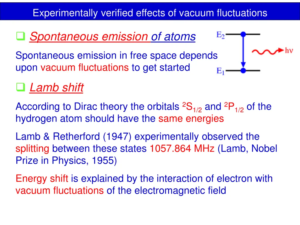 experimentally verified effects of vacuum