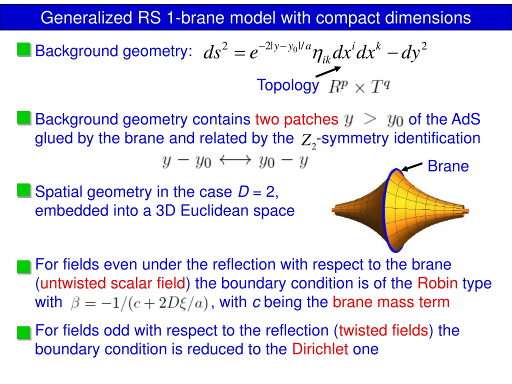 generalized rs 1 brane model with compact