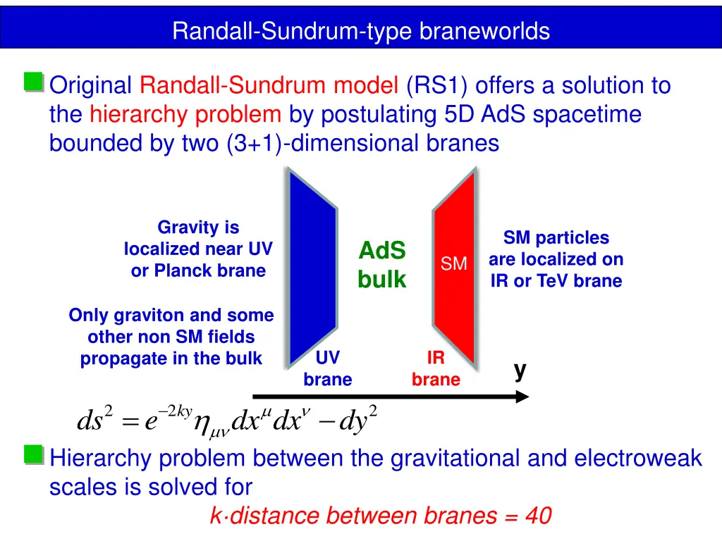 randall sundrum type braneworlds