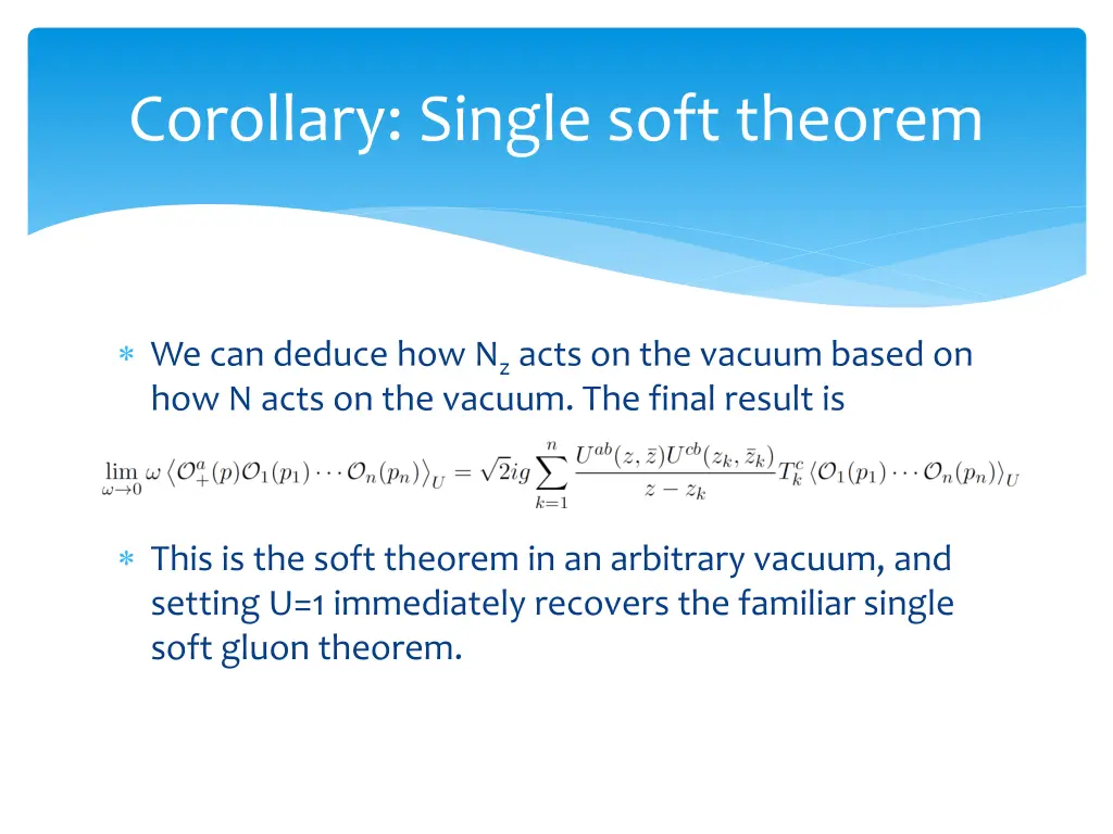 corollary single soft theorem 1