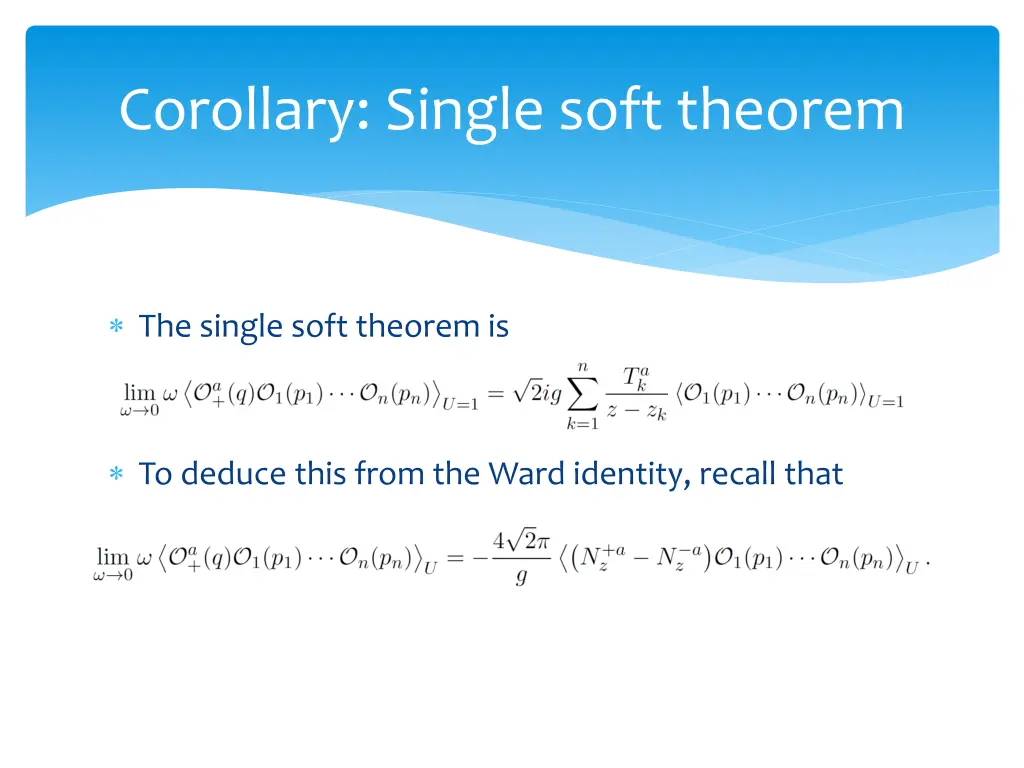 corollary single soft theorem