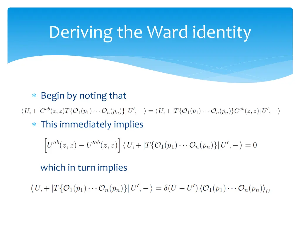 deriving the ward identity