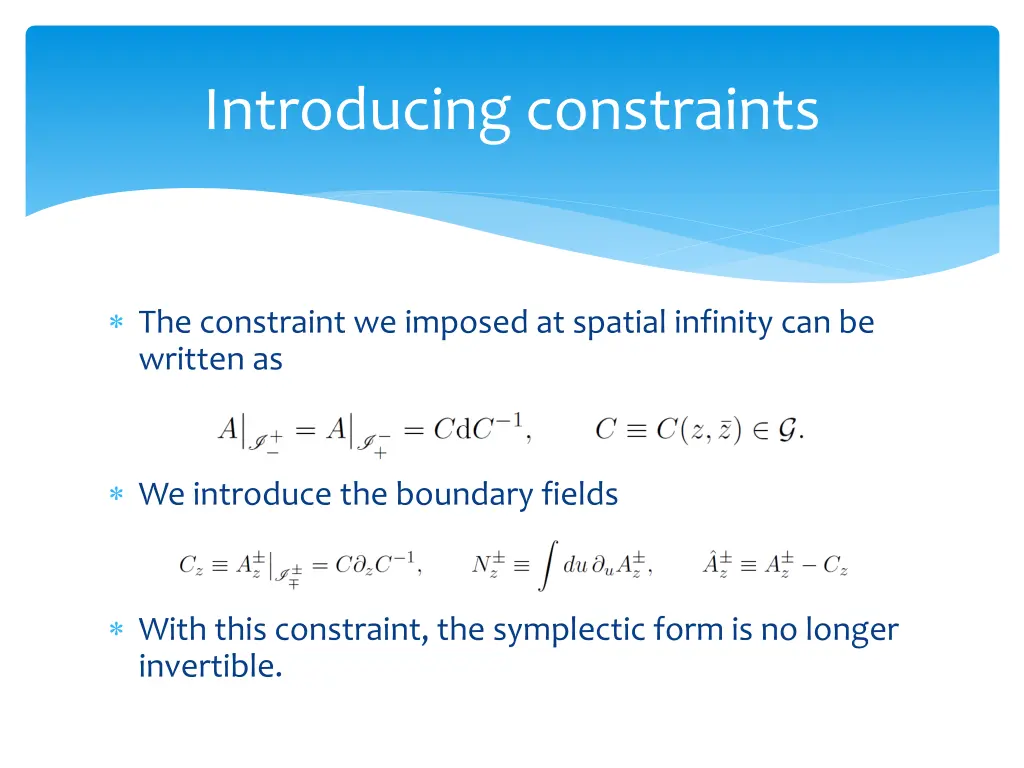 introducing constraints