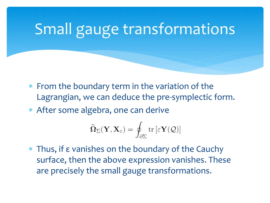 small gauge transformations