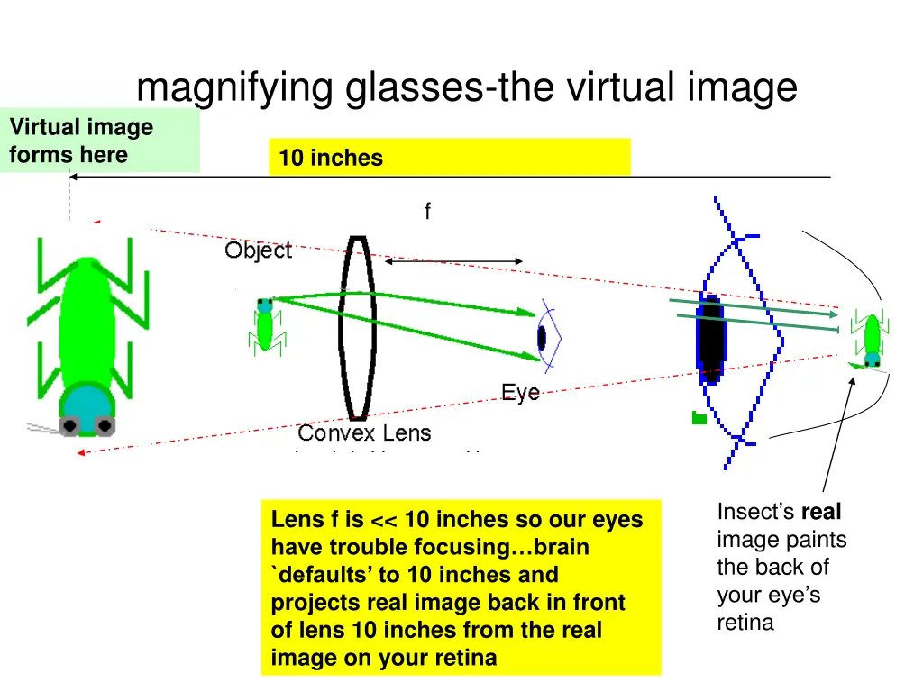 magnifying glasses the virtual image virtual